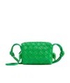 Bottega Veneta Loop Mini Intrecciato Crossbody Bag In Green