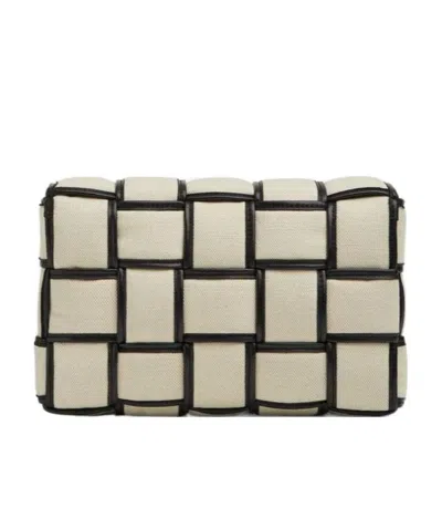 Bottega Veneta Logo Woven Shoulder Bag In Nude | ModeSens