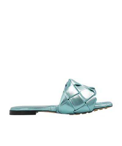 Bottega Veneta Logo Woven Slippers In Green