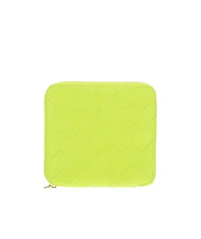 Bottega Veneta Logo Zipper Wallet In Yellow