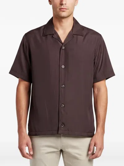 Pre-owned Bottega Veneta Logo-print Short-sleeve Shirt In Brown