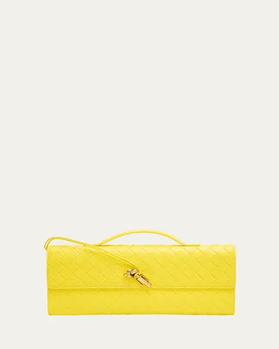 Bottega Veneta Long Andiamo Clutch Bag With Handle In Yellow