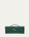 Bottega Veneta Womens Andiamo Leather Clutch Bag Emerald Green-m Bras In Emerald