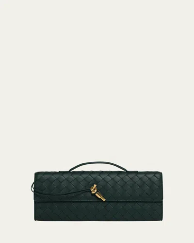 Bottega Veneta Long Andiamo Clutch Bag With Handle In Green