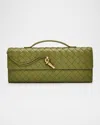 Bottega Veneta Long Andiamo Clutch Bag With Handle In Matcha