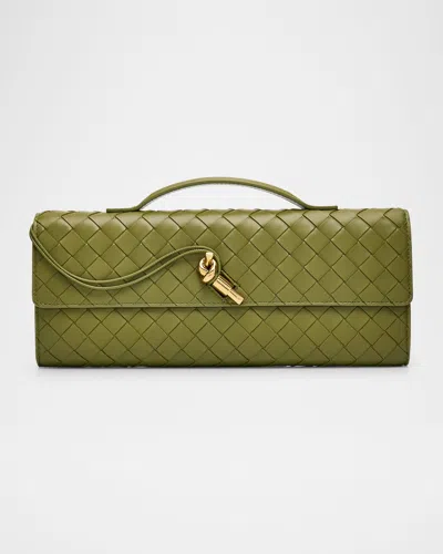 Bottega Veneta Long Andiamo Clutch Bag With Handle In Matcha