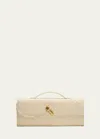 Bottega Veneta Long Andiamo Clutch Bag With Handle In Off-white