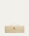 Bottega Veneta Long Andiamo Clutch Bag With Handle In Sea Salt