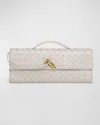 Bottega Veneta Long Andiamo Clutch Bag With Handle In Sterling