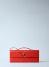 Bottega Veneta Long Andiamo Clutch Bag With Handle In Orange