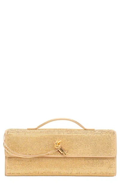 Bottega Veneta Long Andiamo Crystal Embellished Clutch In Pattern