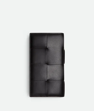 Bottega Veneta Long Cassette Wallet In Black