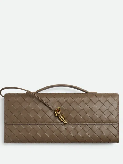 Bottega Veneta Andiamo Long Clutch Top Handle Bag In Brown