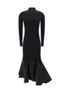 Bottega Veneta Matt Fluid Viscose Dress In Black