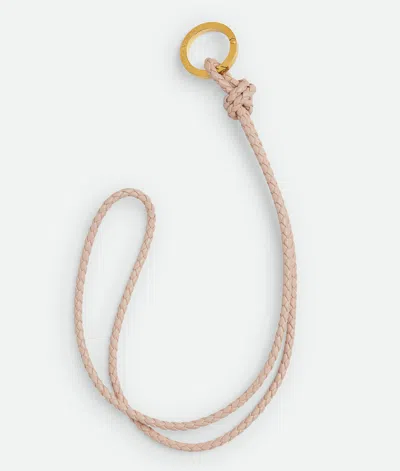 Bottega Veneta Intreccio Long Key Ring In Pink