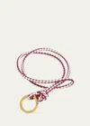 Bottega Veneta Long Leather Keyring In Dark Red-bliss Wa