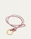 Bottega Veneta Long Leather Keyring In Dark Red-bliss Was-g