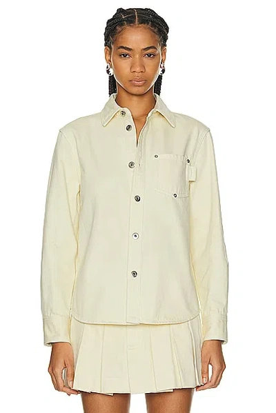 Bottega Veneta Long Sleeve Button Up Top In Banana