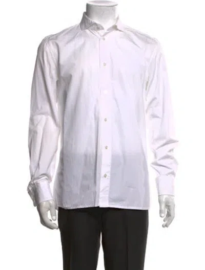 Pre-owned Bottega Veneta Long Sleeve Dress Shirt In White