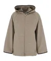 Bottega Veneta Long Sleeve Hooded Casual Jacket In Brown