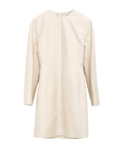 Bottega Veneta Long Sleeve Mini Dress In White