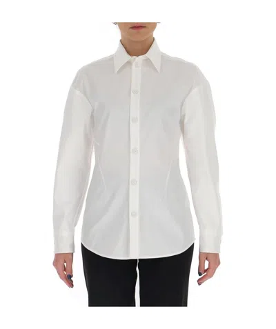 Bottega Veneta Long-sleeve Poplin Shirt In White