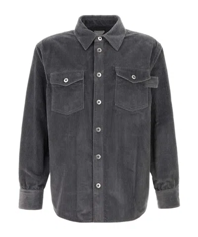 Bottega Veneta Shirt Matt Cotton Corduroy In Gray