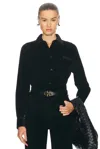 Bottega Veneta Long Sleeve Shirt In Midnight Blue