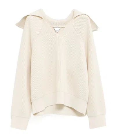 Bottega Veneta Long Sleeve Sweater In White