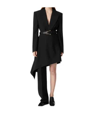 Bottega Veneta Long Sleeve Wool Culottes In Black
