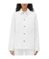 Bottega Veneta Long-sleeved Button-down Denim Coat In White