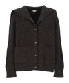 Bottega Veneta Ribbed Cardigan With Wide Neck In Brown