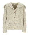 Bottega Veneta Womens Dove Knot Ribbed Wool-blend Cardigan In Neutral