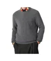 Bottega Veneta Intrecciato Cashmere-blend Sweater In Dark Grey Mixed Colors
