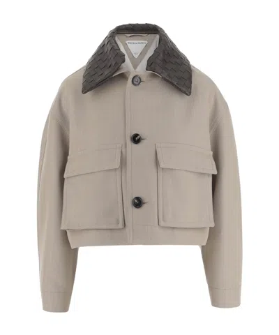 Bottega Veneta Long-sleeved Casual Jacket In Gray
