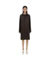 Bottega Veneta Intrecciato Leather Coat In Black