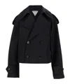 Bottega Veneta Long-sleeved Coat In Black