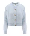Bottega Veneta Long Sleeved Crewneck Cardigan In White