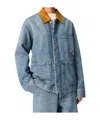Bottega Veneta Long-sleeved Denim Coat In Blue