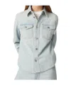 Bottega Veneta Womens Extra Bleached Denim Jacket Light Blue In White