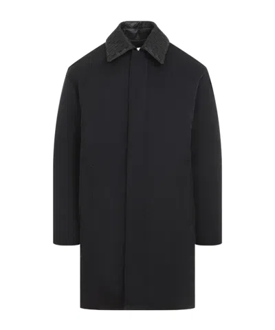 Bottega Veneta Intrecciato Detailed Puffer Jacket In Black