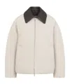 Bottega Veneta Insulated Nylon Jacket Featuring Quilted Collar In White