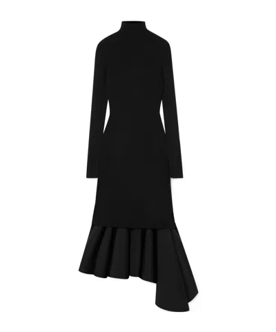 Bottega Veneta Long-sleeved Dress In Black