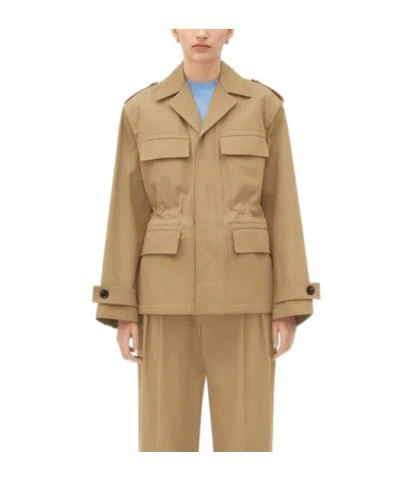 Bottega Veneta Long-sleeved Elastic Waist Casual Jacket In Desert Taupe