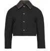 Bottega Veneta Button-front Cotton Jacket In Black