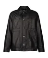 Bottega Veneta Collared Leather Jacket Front Pockets In Black