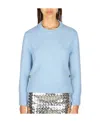 Bottega Veneta Felted Wool Knit Sweater With Side Buttons In Blue