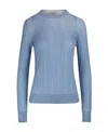Bottega Veneta Long-sleeved Round-neck Sweater In Blue