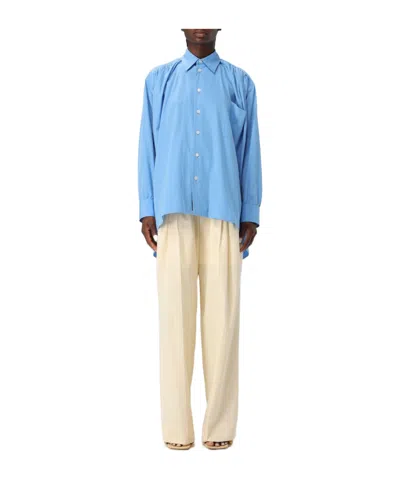 Bottega Veneta Long-sleeved Shirt In Blue