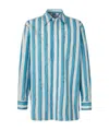 Bottega Veneta Printed Cotton Shorts In Blue
